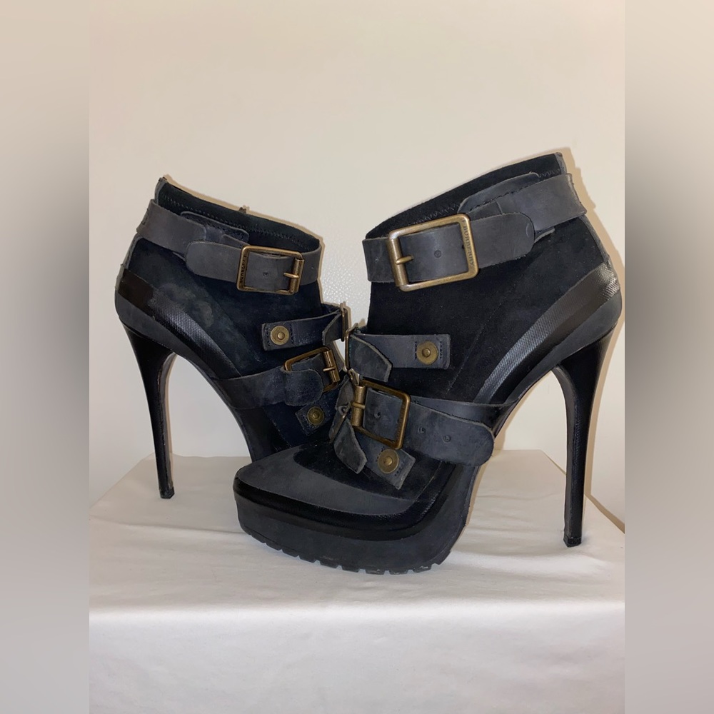 Burberry Black Biker Bootie Heels - Picture 1 of 4